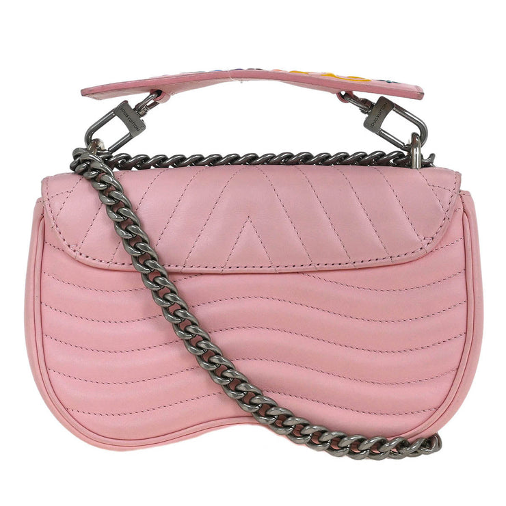 Louis Vuitton Pink Wave Chain Bag MM Shoulder Bag M51944 NZ2148 AQ00378