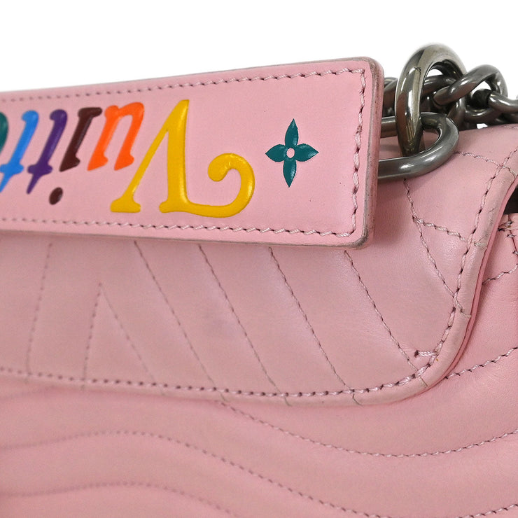 Louis Vuitton Pink Wave Chain Bag MM Shoulder Bag M51944 NZ2148 AQ00378