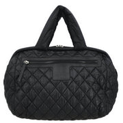 Chanel Black Nylon Coco Cocoon Bowling Bag Handbag AQ00397