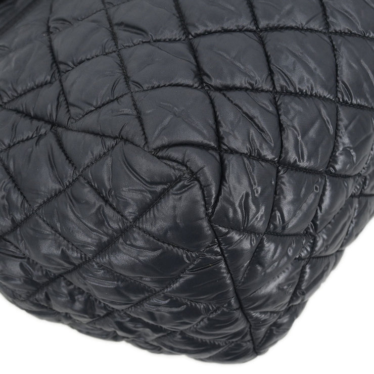 Chanel Black Nylon Coco Cocoon Bowling Bag Handbag AQ00397