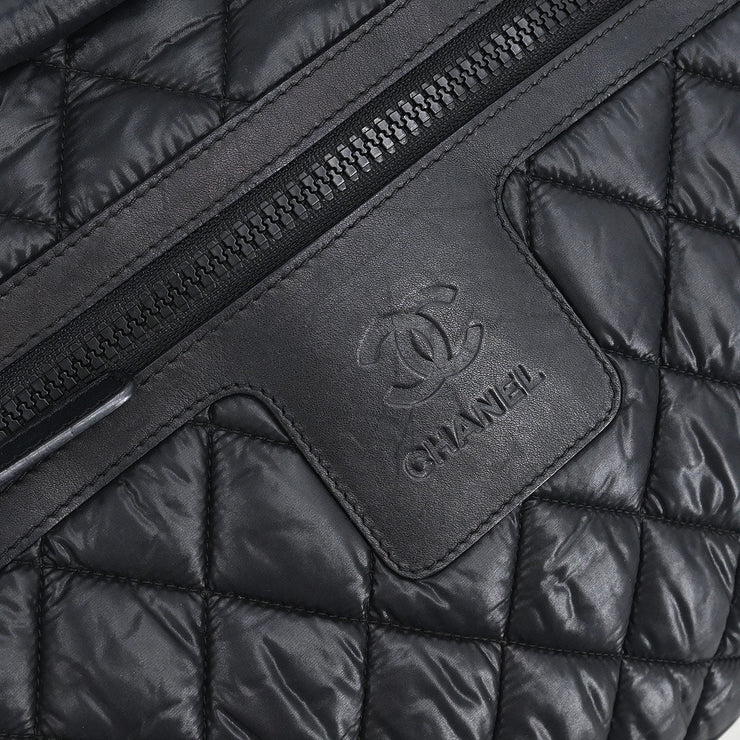 Chanel Black Nylon Coco Cocoon Bowling Bag Handbag AQ00397