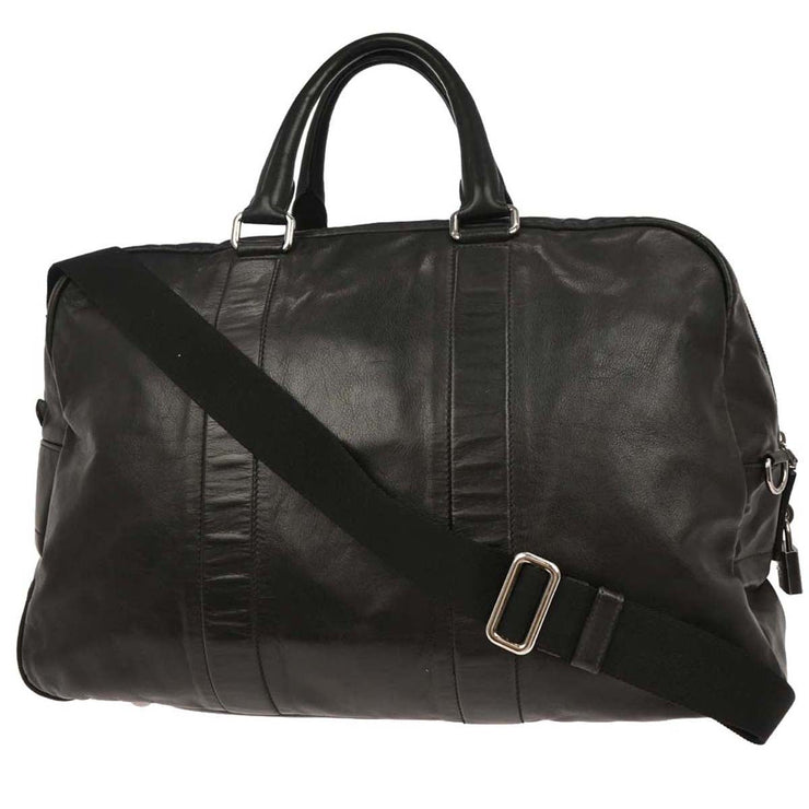 Prada Black Leather Duffle 2way Handbag 7 AQ00405