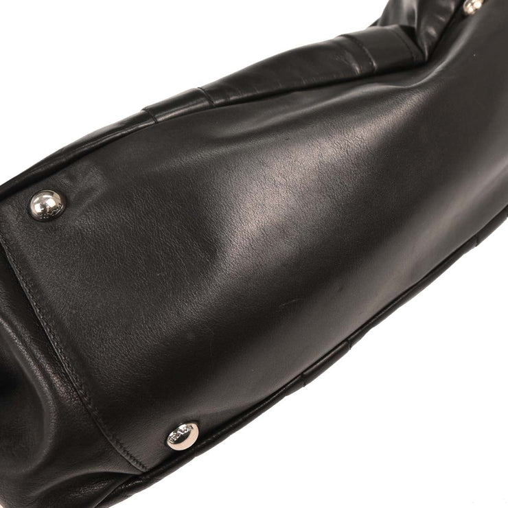 Prada Black Leather Duffle 2way Handbag 7 AQ00405