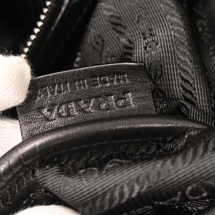 Prada Black Leather Duffle 2way Handbag 7 AQ00405