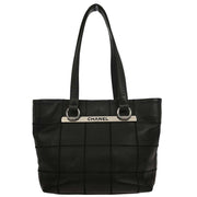 Chanel Black Calfskin Choco Bar Tote Handbag AQ00410