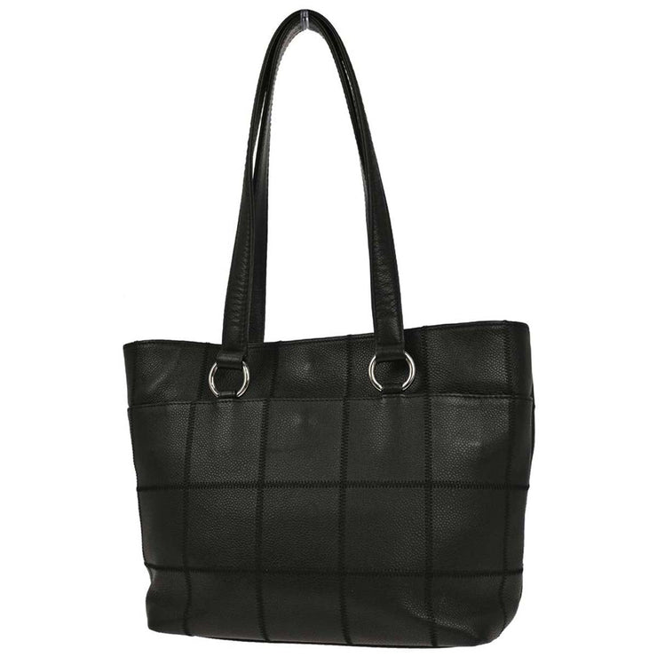 Chanel Black Calfskin Choco Bar Tote Handbag AQ00410