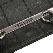 Chanel Black Calfskin Choco Bar Tote Handbag AQ00410