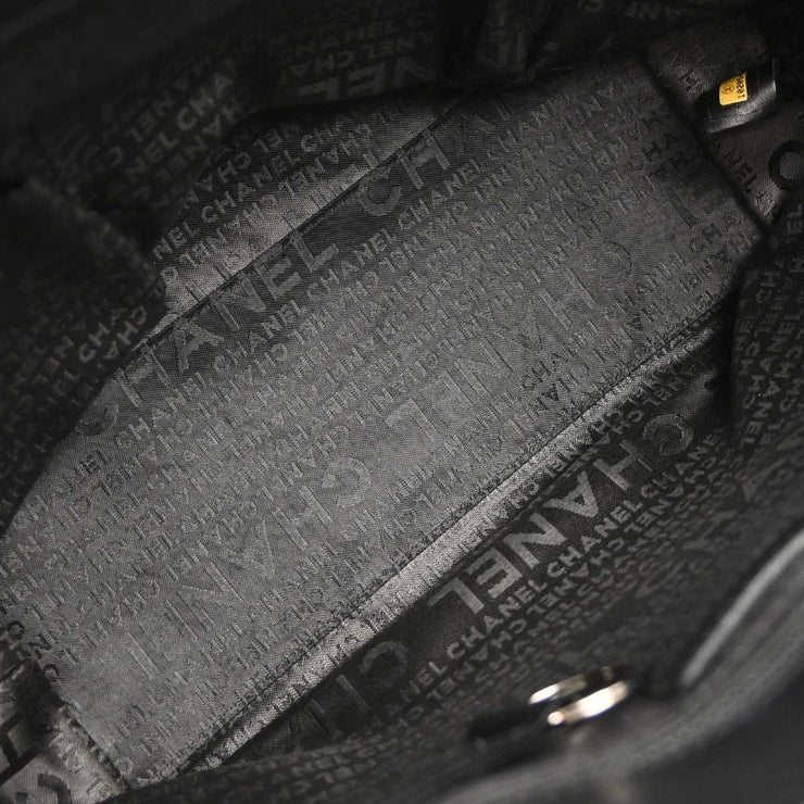 Chanel Black Calfskin Choco Bar Tote Handbag AQ00410