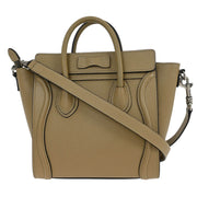 Celine Brown Leather Nano Luggage Tote Bag W-AT-3108 W-CU-3128 AQ00412