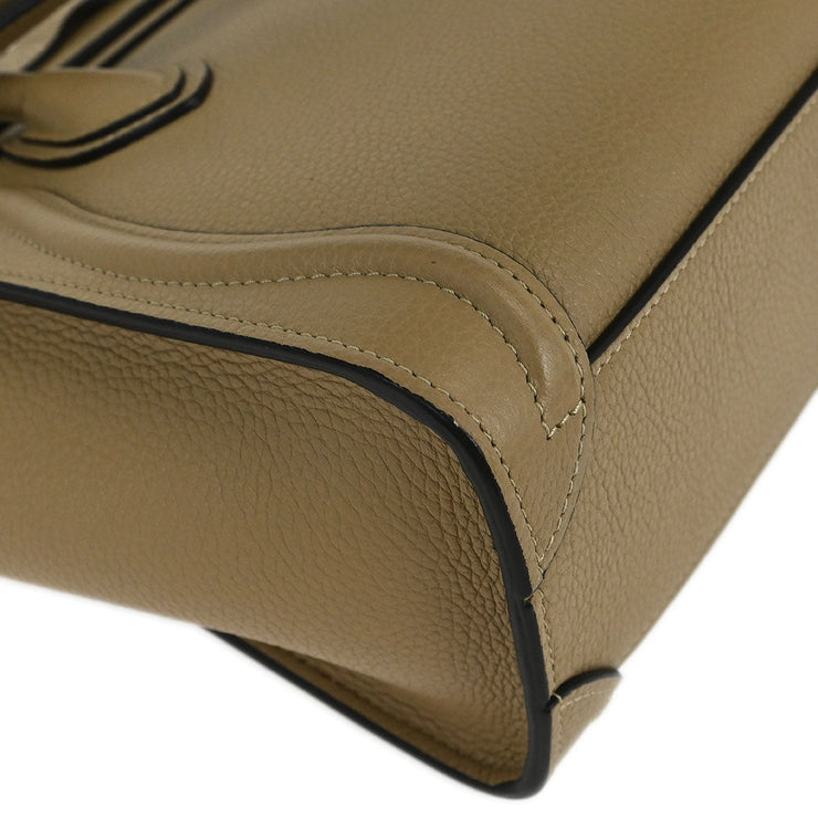 Celine Brown Leather Nano Luggage Tote Bag W-AT-3108 W-CU-3128 AQ00412
