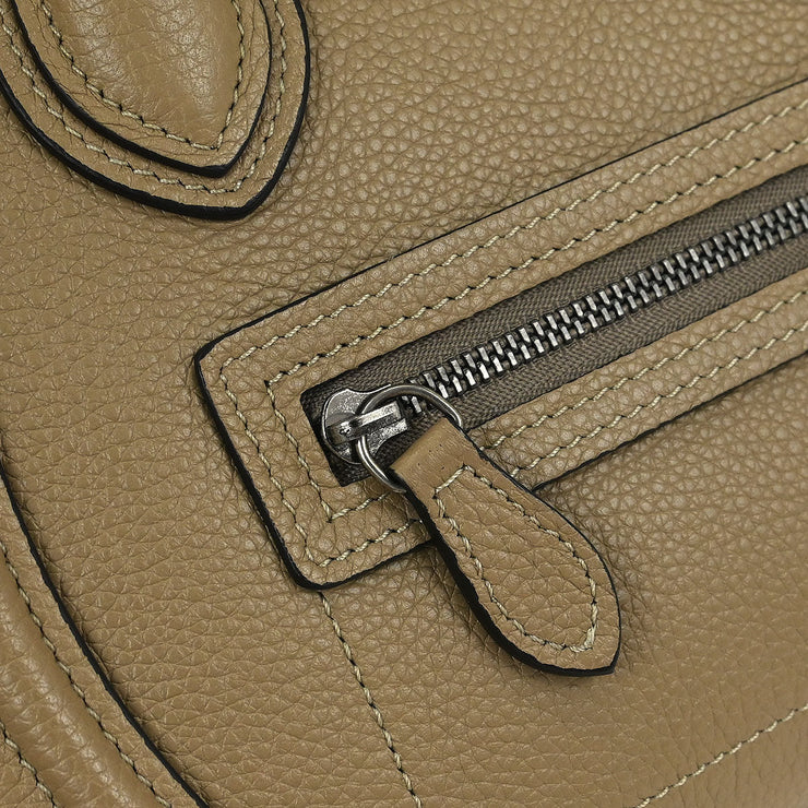 Celine Brown Leather Nano Luggage Tote Bag W-AT-3108 W-CU-3128 AQ00412