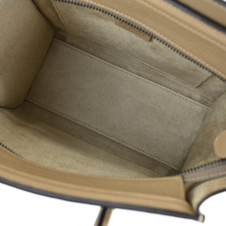 Celine Brown Leather Nano Luggage Tote Bag W-AT-3108 W-CU-3128 AQ00412