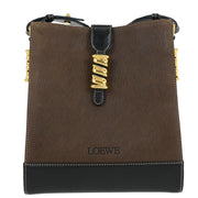 Loewe Black Brown Leather Velazquez Shoulder Bag AQ00417