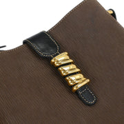 Loewe Black Brown Leather Velazquez Shoulder Bag AQ00417