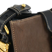 Loewe Black Brown Leather Velazquez Shoulder Bag AQ00417