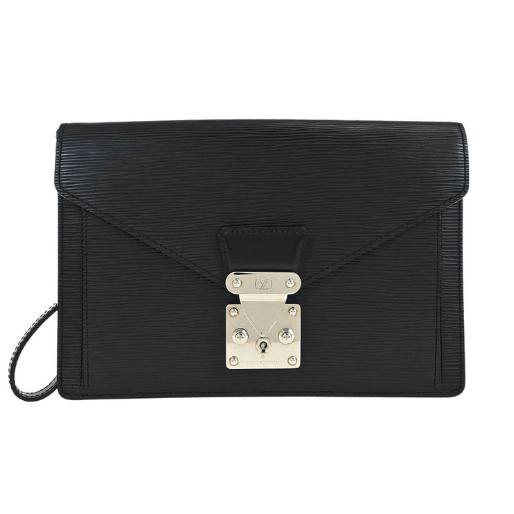 Louis Vuitton Black Epi Pochette Sellier Dragonne Clutch M52762 RI1037 AQ00421