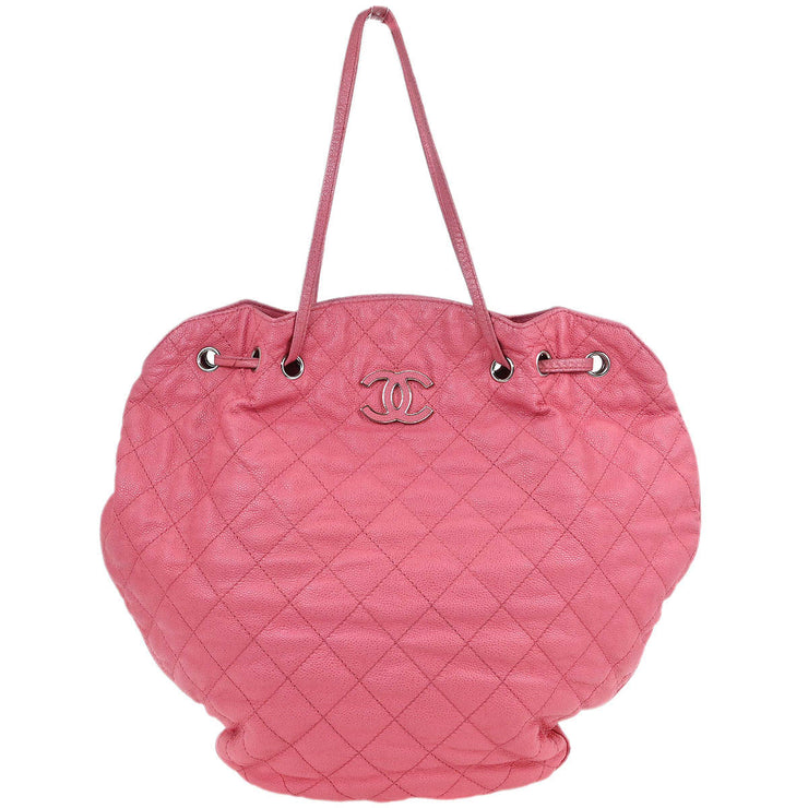 Chanel Pink Calfskin Tote Drawstring Handbag AQ00426
