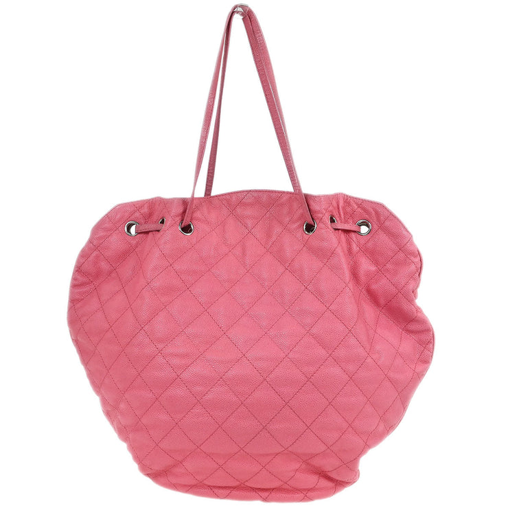 Chanel Pink Calfskin Tote Drawstring Handbag AQ00426