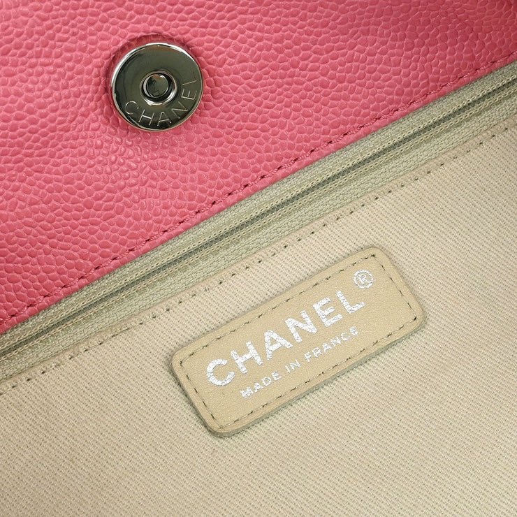 Chanel Pink Calfskin Tote Drawstring Handbag AQ00426