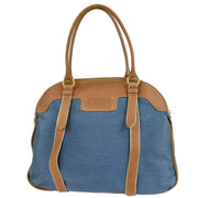 Loewe Blue Beige Nylon Leather Handbag 340807 AQ00441