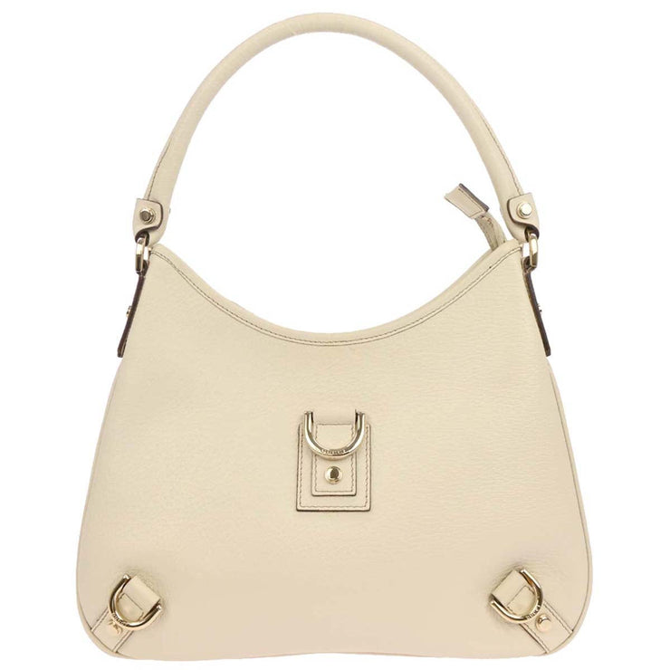 Gucci White Leather Abbey D Ring Handbag 130738 214397 AQ00445