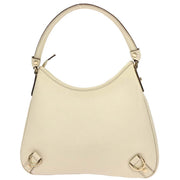 Gucci White Leather Abbey D Ring Handbag 130738 214397 AQ00445