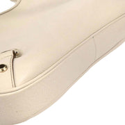 Gucci White Leather Abbey D Ring Handbag 130738 214397 AQ00445