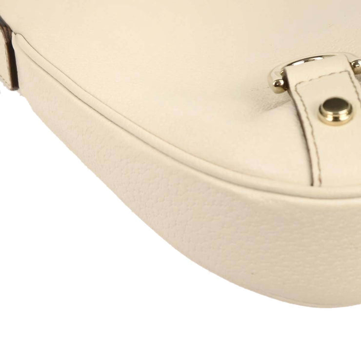 Gucci White Leather Abbey D Ring Handbag 130738 214397 AQ00445