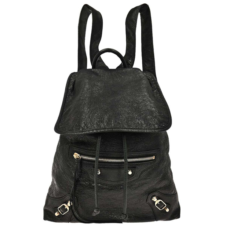 Balenciaga Black Leather Traveler Backpack 387285.1000.C.538735 AQ00453