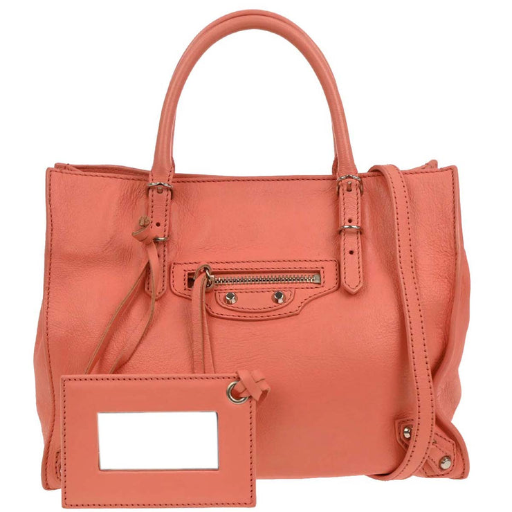 Balenciaga Salmon Pink Papier 2way Handbag 305572.5620.H.515859 AQ00465