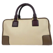 Loewe Beige Brown Bordeaux Amazona 28 Handbag 271202 AQ00472