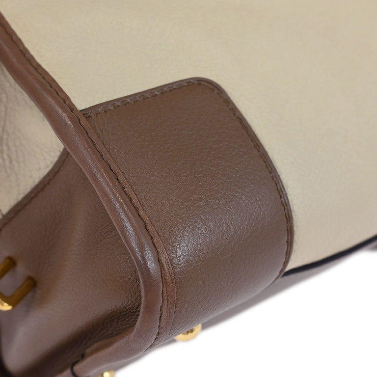 Loewe Beige Brown Bordeaux Amazona 28 Handbag 271202 AQ00472