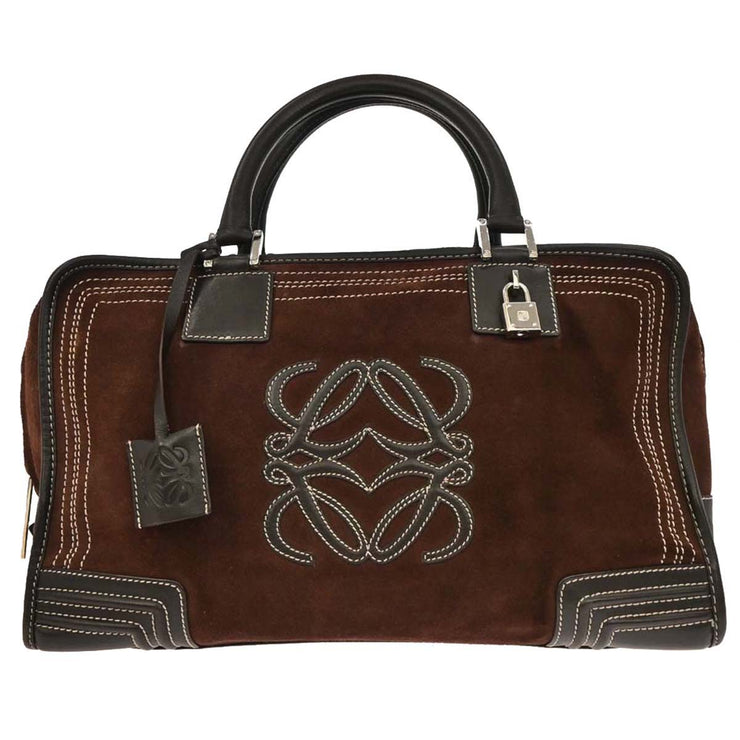 Loewe Brown Suede Amazona 36 Handbag 060706 AQ00476