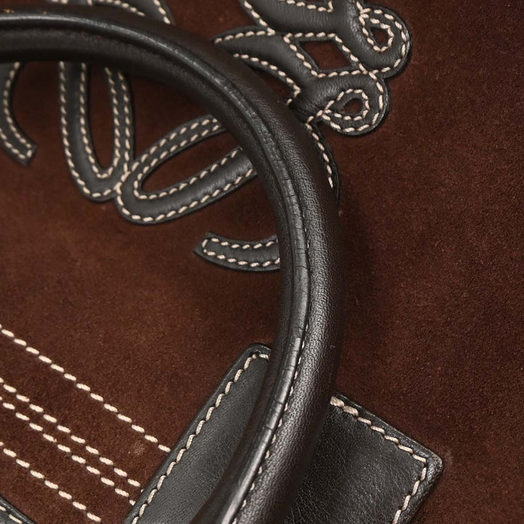 Loewe Brown Suede Amazona 36 Handbag 060706 AQ00476