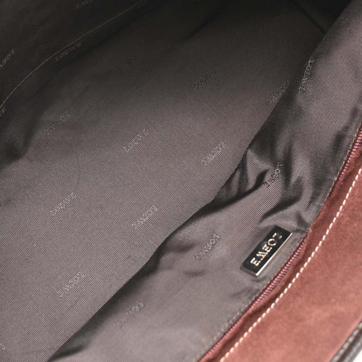 Loewe Brown Suede Amazona 36 Handbag 060706 AQ00476