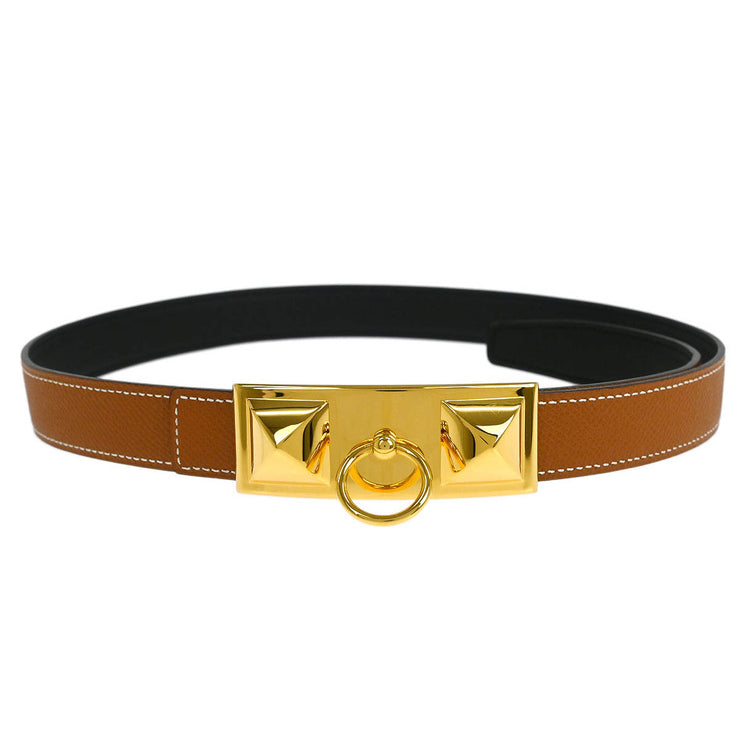 Hermes Box Calf Epsom Collier de Chien Belt #85 Small Good  Square:R T4 BQ00124