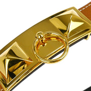 Hermes Box Calf Epsom Collier de Chien Belt #85 Small Good  Square:R T4 BQ00124