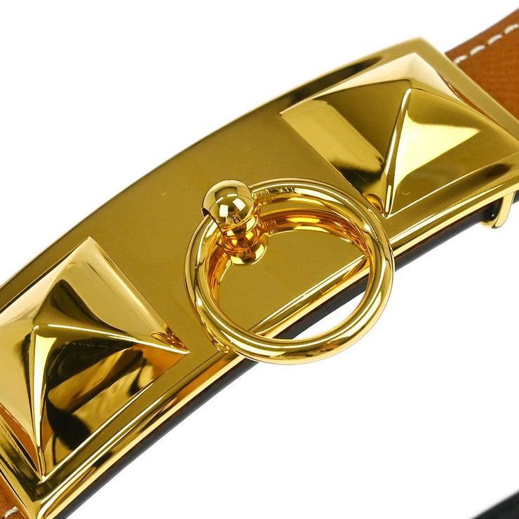 Hermes Box Calf Epsom Collier de Chien Belt #85 Small Good  Square:R T4 BQ00124