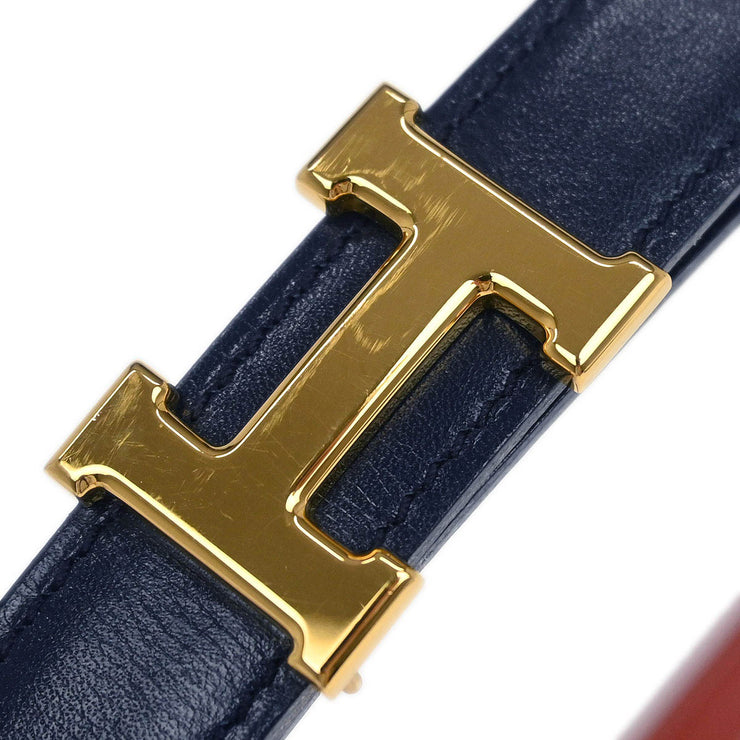 Hermes Black Box Calf Constance Reversible Belt #80 Small Good  Square:A 16 115740