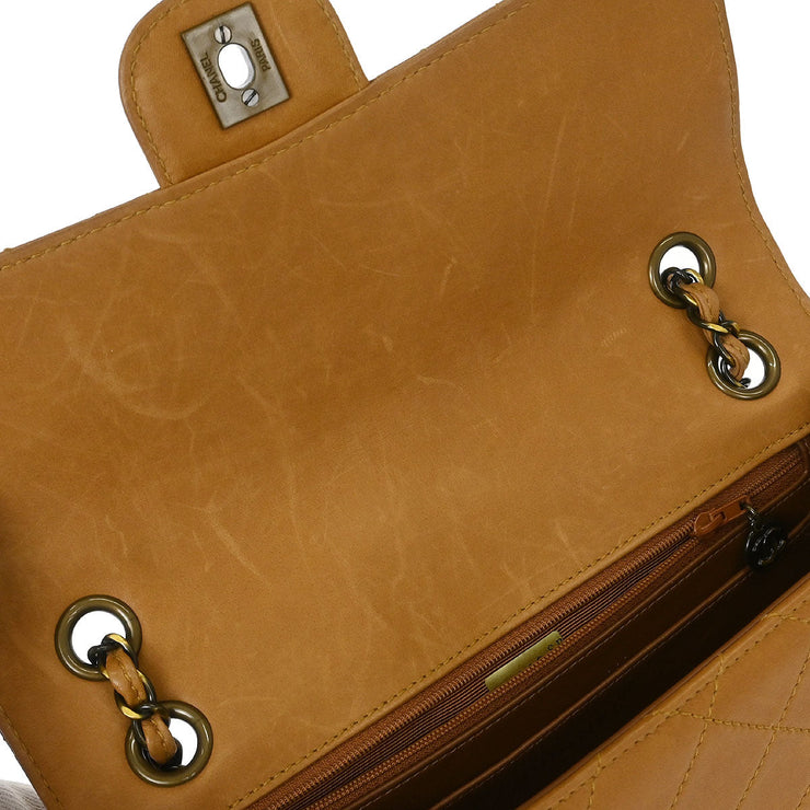 Chanel Brown Calfskin Medium Single Flap Shoulder Bag KQ00018