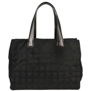 Chanel Black Jacquard Nylon Travel Line Tote Handbag NQ00099