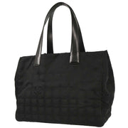 Chanel Black Jacquard Nylon Travel Line Tote Handbag NQ00099