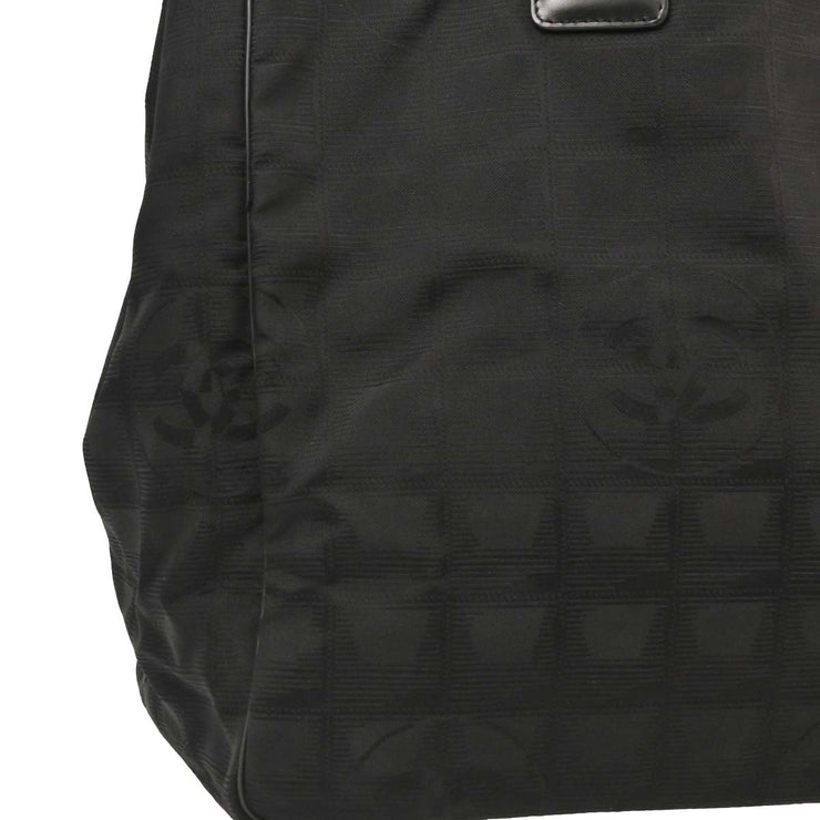Chanel Black Jacquard Nylon Travel Line Tote Handbag NQ00099