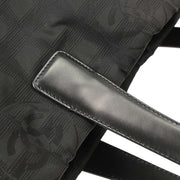 Chanel Black Jacquard Nylon Travel Line Tote Handbag NQ00099
