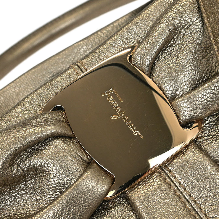 Salvatore Ferragamo Gold Vara 2way Handbag AU-21/C339 NQ01097