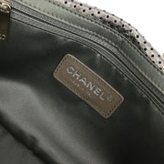Chanel Silver Perforated Mademoiselle Lock Single Flap Shoulder Bag XX00905