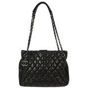 Chanel Black Lambskin Tote Shoulder Bag XX02658