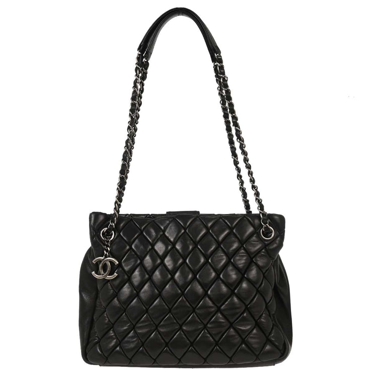Chanel Black Lambskin Tote Shoulder Bag XX02658