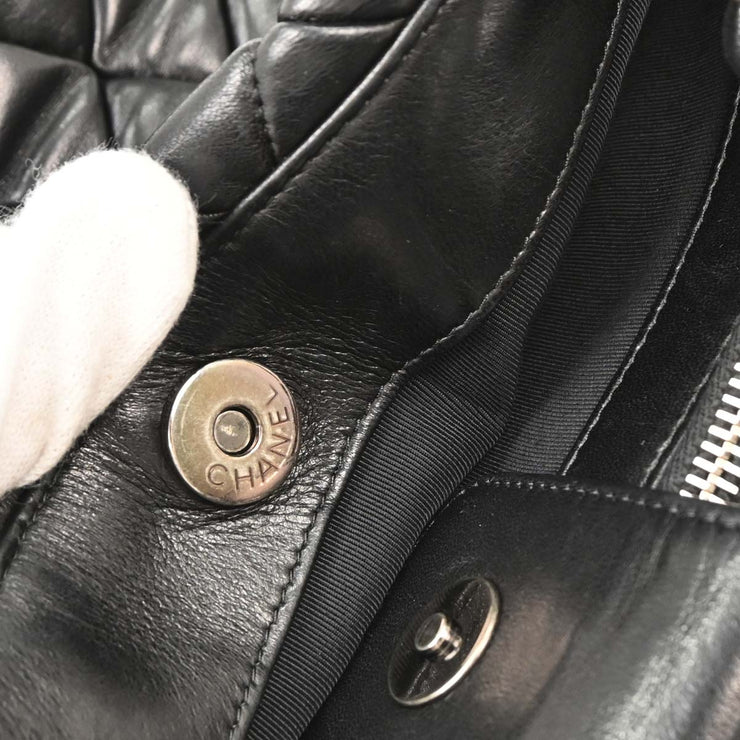 Chanel Black Lambskin Tote Shoulder Bag XX02658