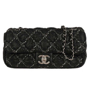 Chanel Black Nylon Paris-Byzance Tweed On Stitch Flap Shoulder Bag XX03567